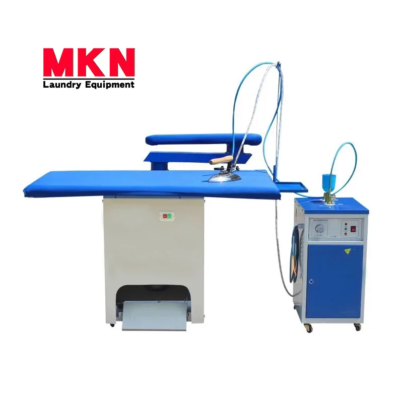 MKN Factory Good Price Laundry Business Industrial Laundry Ironing Table With Steam Generator Machine