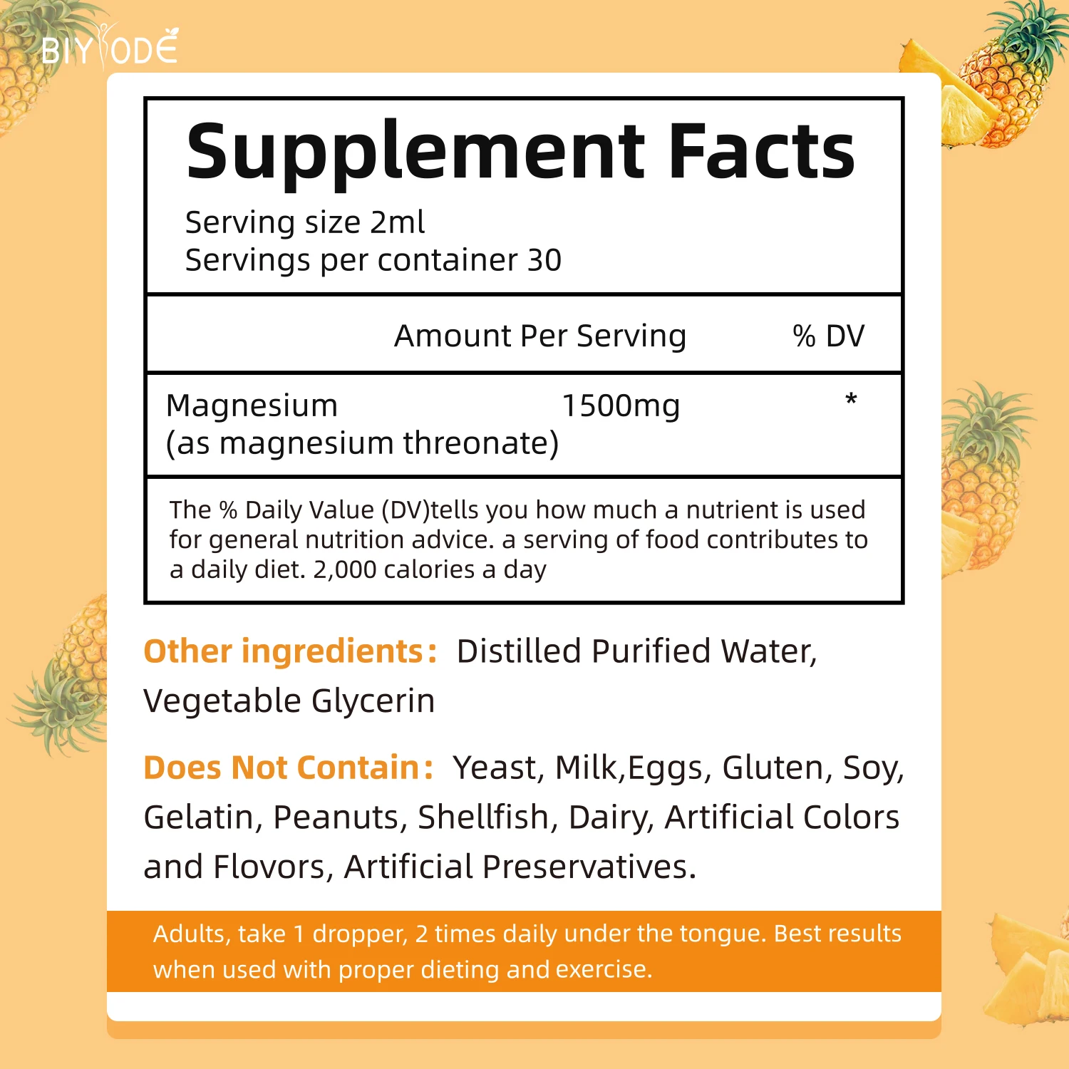 magnesium l threonate stress relief supplement liquid drop