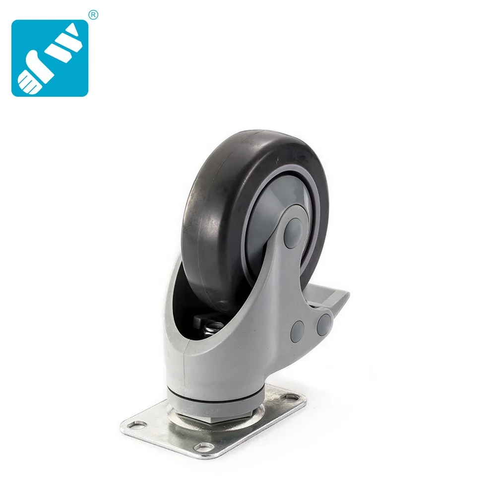 3~6 inch medium duty rotating medical bed plastic caster wheel wholesale