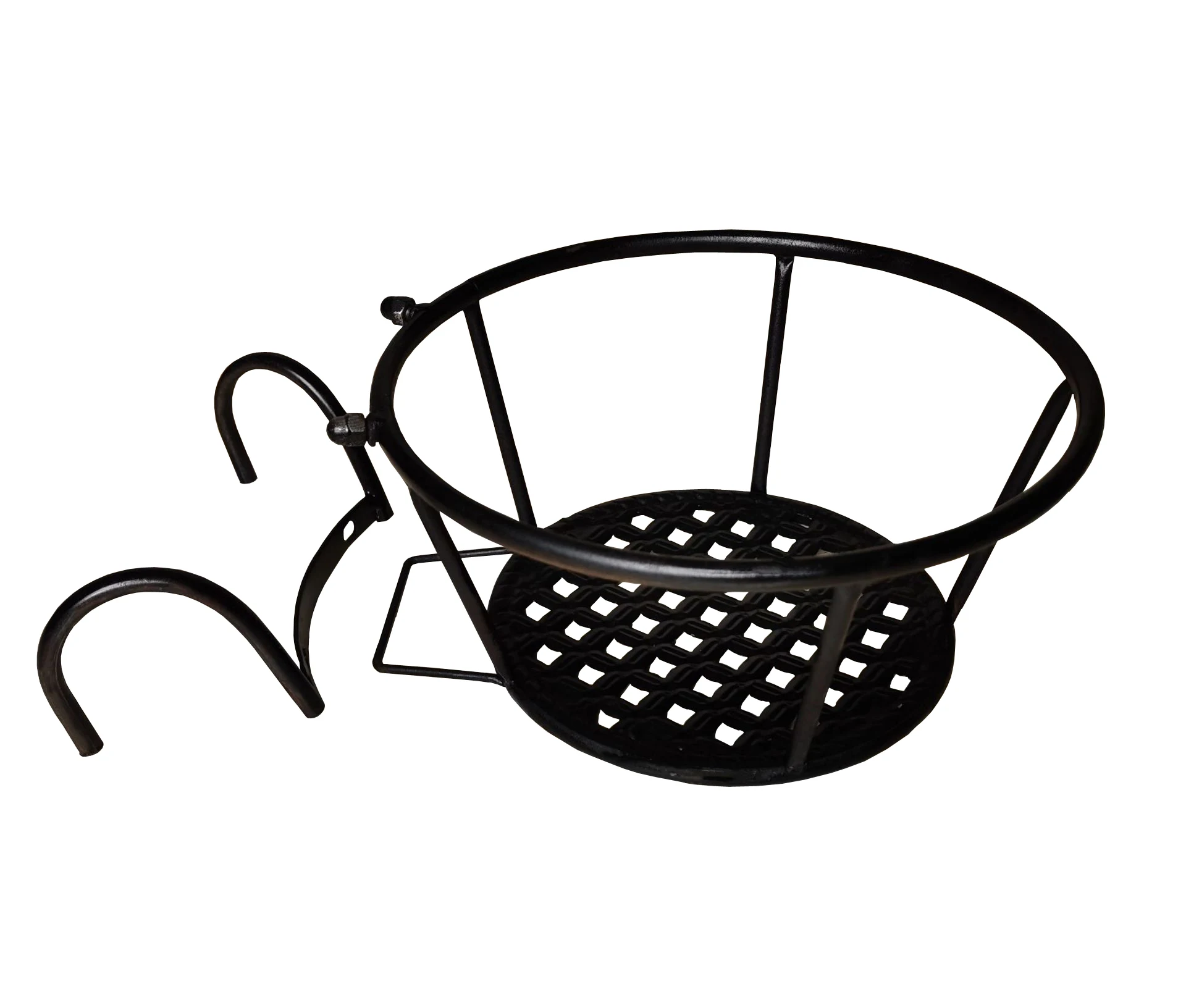 3 Counts Detachable Over The Rail Fence Window Hanging Metal Iron Flower Planter Pot Basket Rack Stand Holder