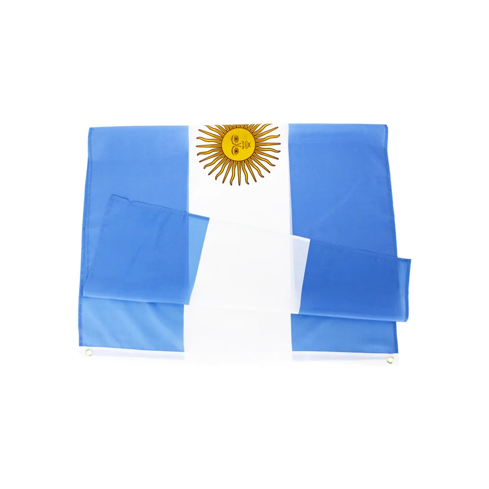 Nuoxin Wholesale High Quality Polyester 3x5 Feet Silk Argentina Nation Flag with Double Stitched and Brass Grommets