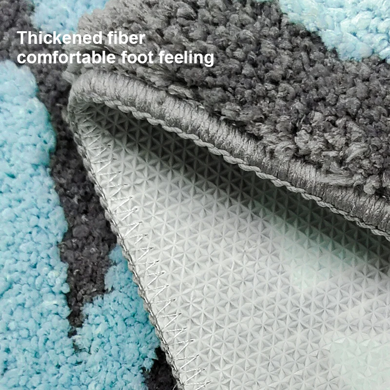 Hot Style Cartoon Red Smile Mushroom Fluffy Water Absorbent Bath Mat Non Slip Shaped Tufted Door Mats for Livingroom Kidsroom