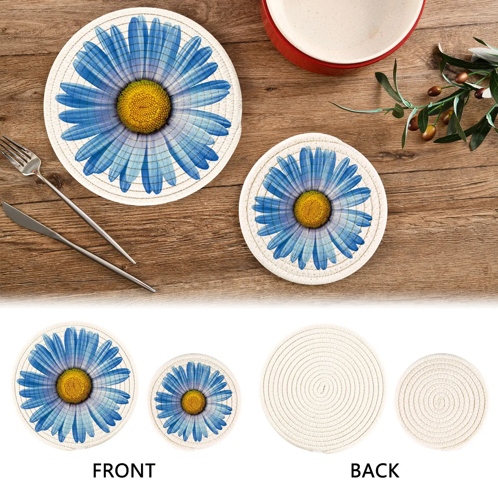 Home Decoration Eco-friendly Woven Rattan Round Braided Straw Placemats Customized Table Mat