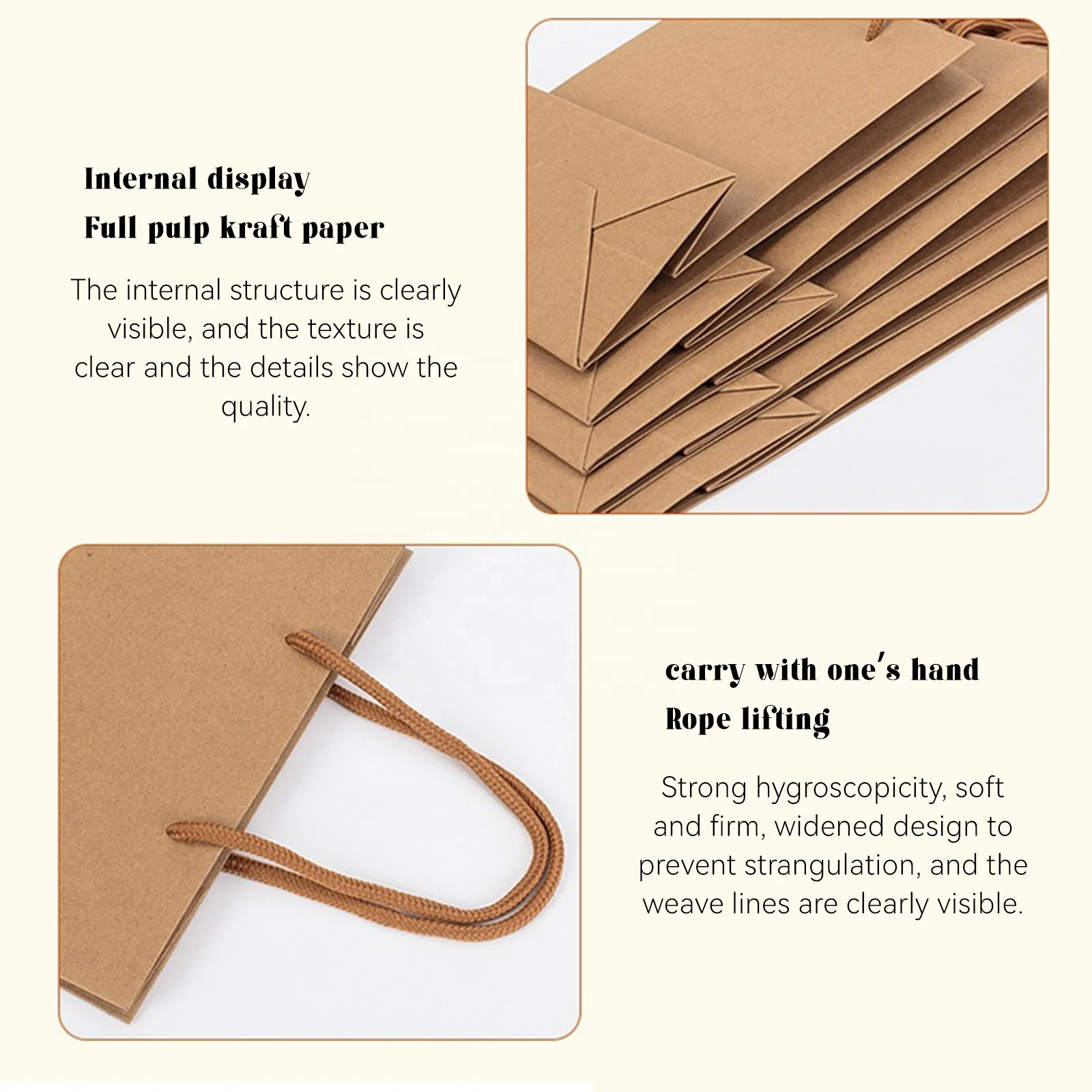 Custom Kraft Paper Bag with Handle for Clothing and Shoes Personalized with Your Own Logo Advertising Packaging bag Shopping Bag