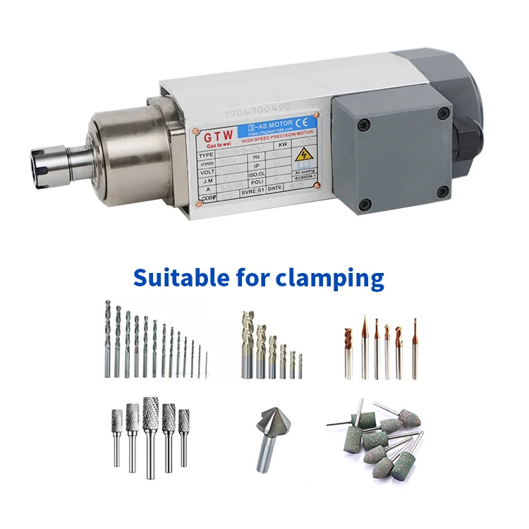 0.75kw 220v 380v Spindle Motor Air Cooling 18000rpm Er16 IP54 300hz Engraving Wood  New Design Cnc Lathe Machine Tool