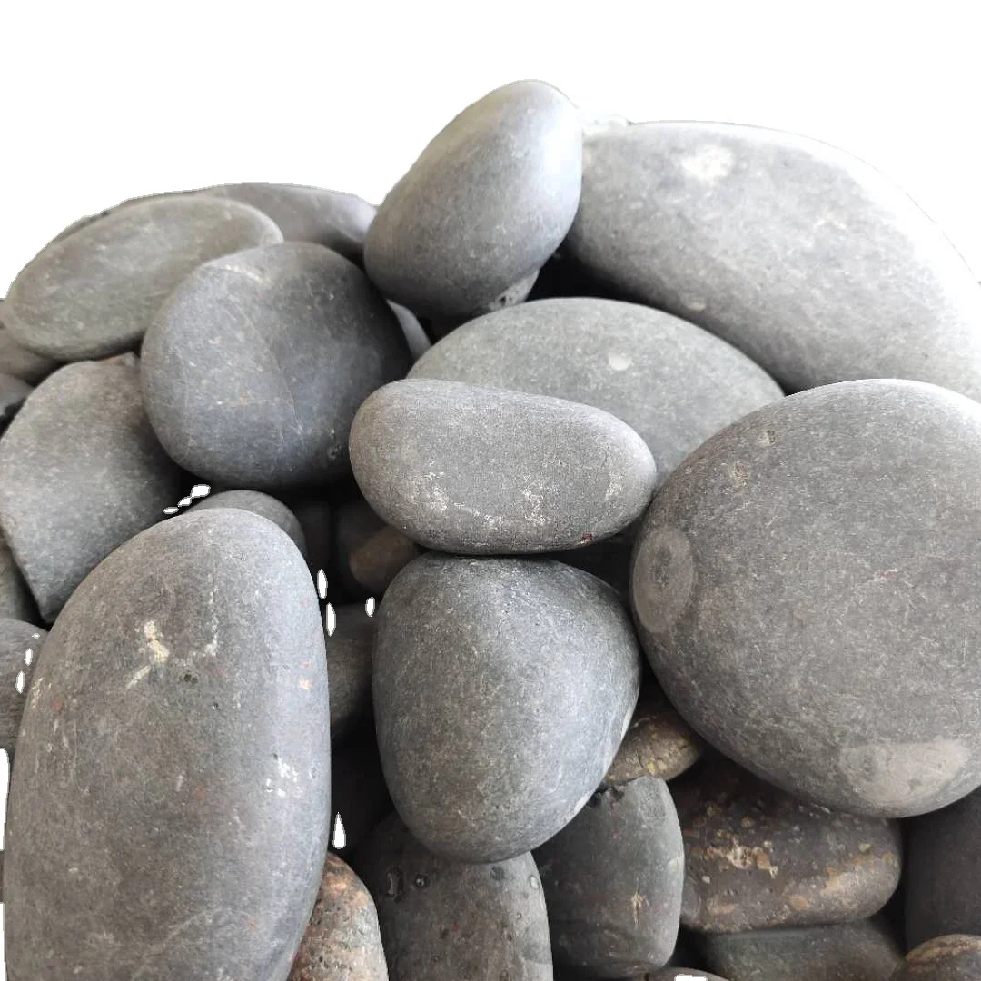 Garden Decoration natural unpolished Washed Black River Pebble Stone
