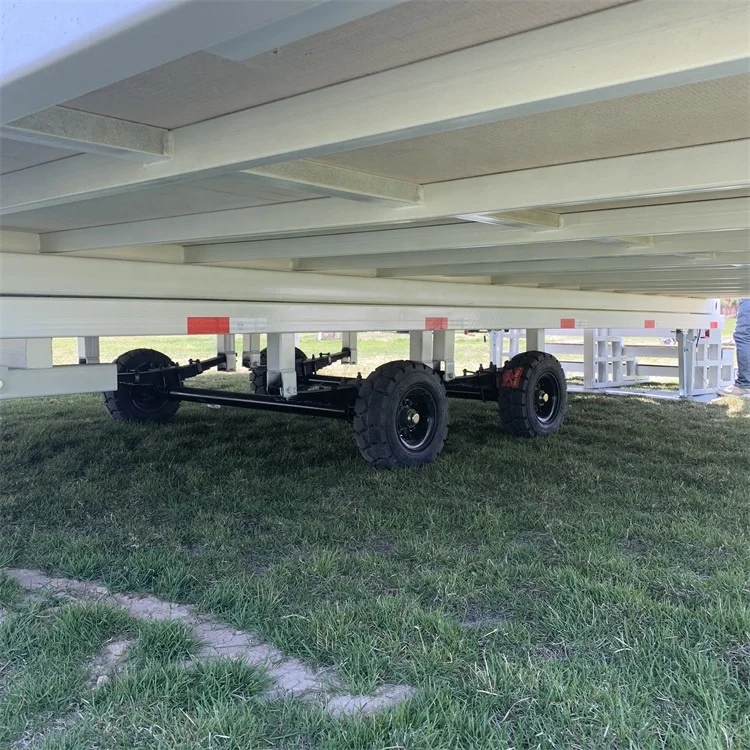 Hot sale prefab 20 40 ft steel frame container caravan cabin house on wheels for europe