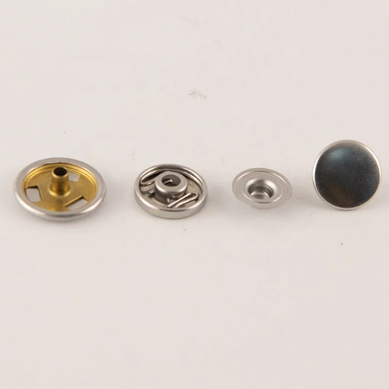 NEW Custom Nickel Color 15mm Four Parts Spring Snap Button For Jacket