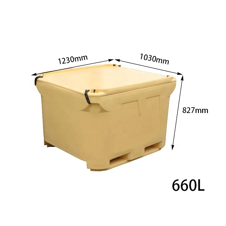 300L/630L/660L/800L/1000L Rotomolded Double Wall LLDPE Insulated Pallet Bin for Fish&Meat