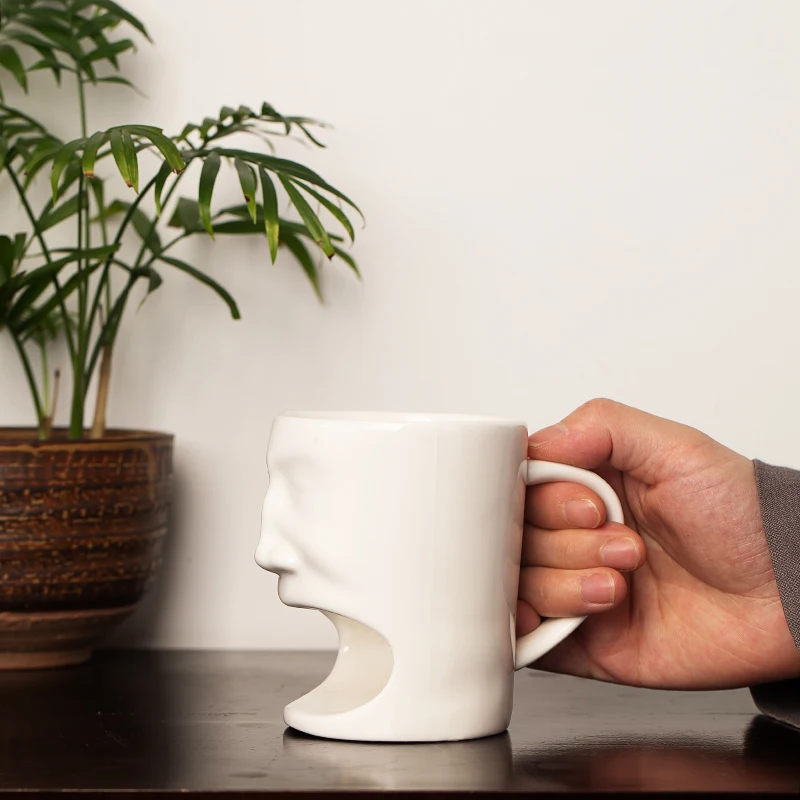 Custom Logo 180ML 220mML Ceramic Biscuits Sublimation Mugs White Coffee Tea Milk Cup porcelain cookie mug with holder