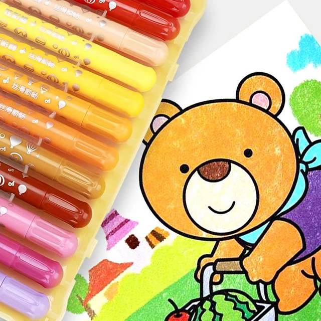 Wholesale Non Toxic Washable Crayons 18 colors twisted crayon set for child