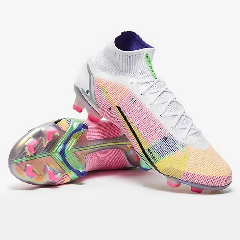 
New Superfly 8 VIII 360 FG CR7 Ronaldo Bright Crimson Metallic Silver Mens Women High Soccer Shoes Football Boots Cleats 