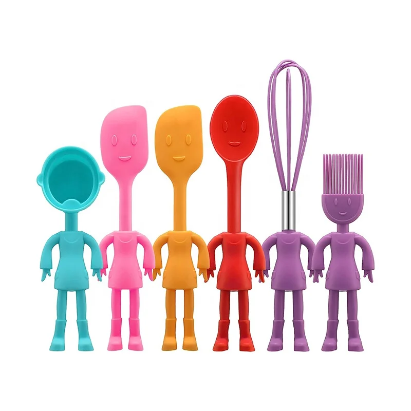 Silicone Baking Tools 5/6 PCS Human Shaped Kids Cute Stand Up Kitchenware Kitchen Gadgets Utensils