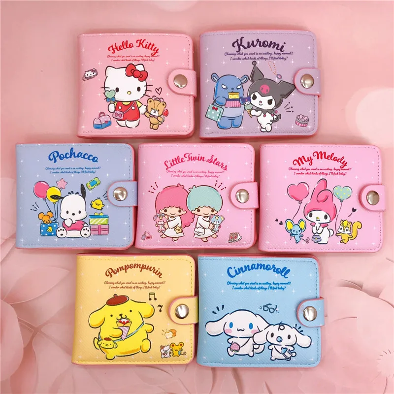 Kawaii аниме картон Senrio Melodi Kulomi искусственная кожа водонепроницаемый Женский кошелек Роскошный для монет милый детский держатель карт