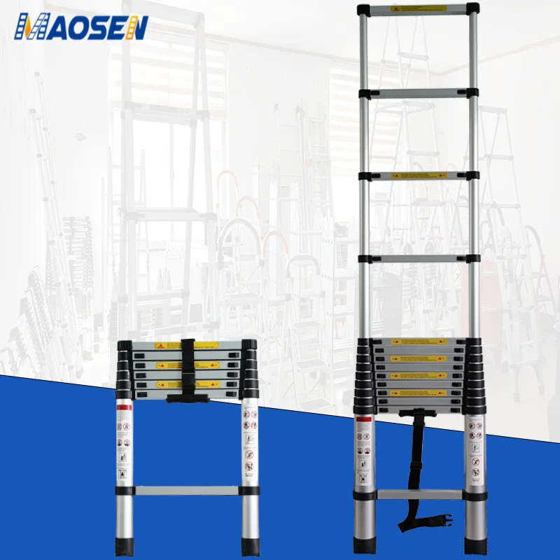 Aluminum double side attic folding telescopic 20 ft step ladder 6 meter for sale