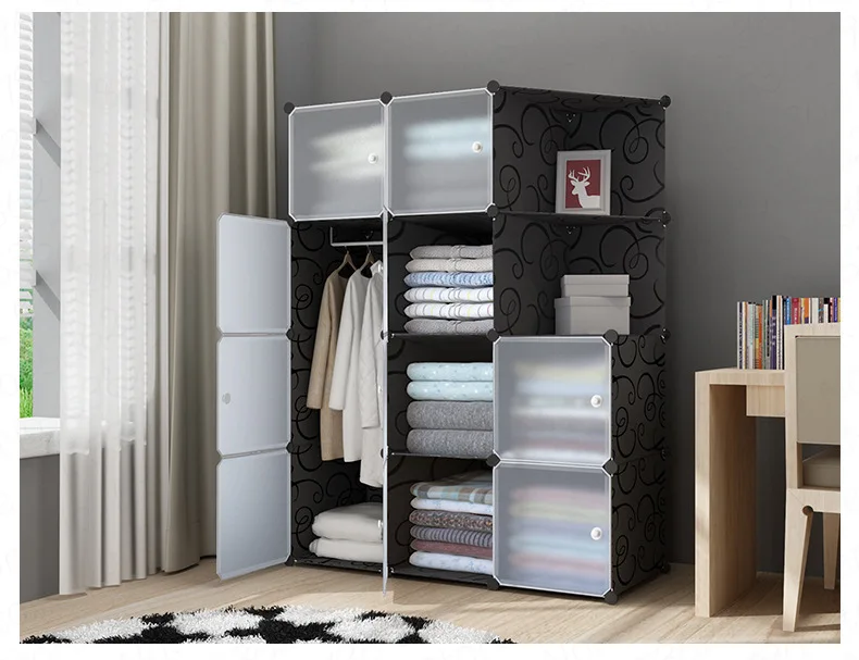 12 Cubes Children Modern Bedroom Wardrobes Baby Clothes Storage Cabinet