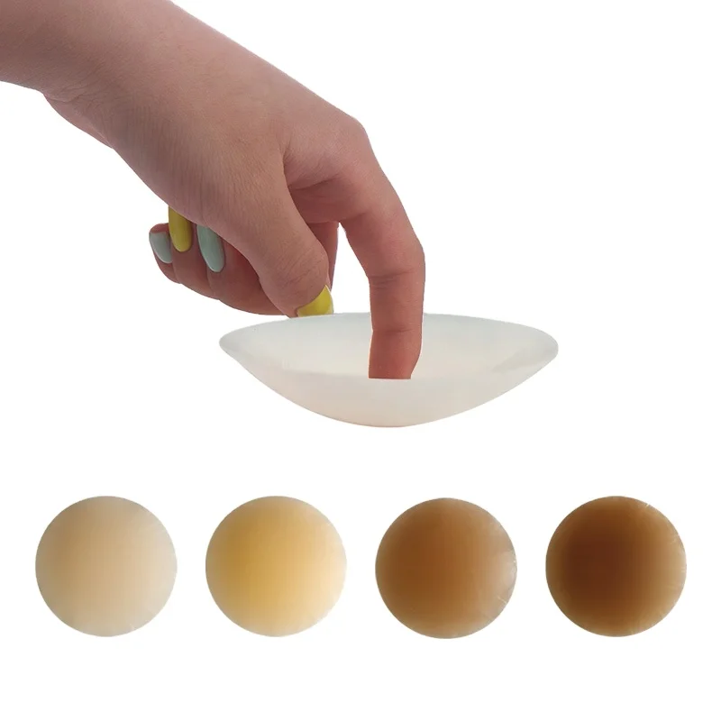 No Glue Reusable Silicone Nipple Cover Waterproof Breast Pasties Half Cup Shape One Size for Adults-for Summer Spring Autumn
