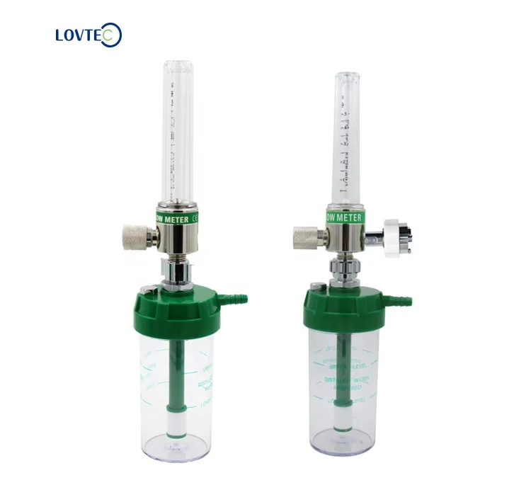 Lovtec low price short delivery time Medical flow meter Oxigen gas connector with Medical oxygen humidification bottle