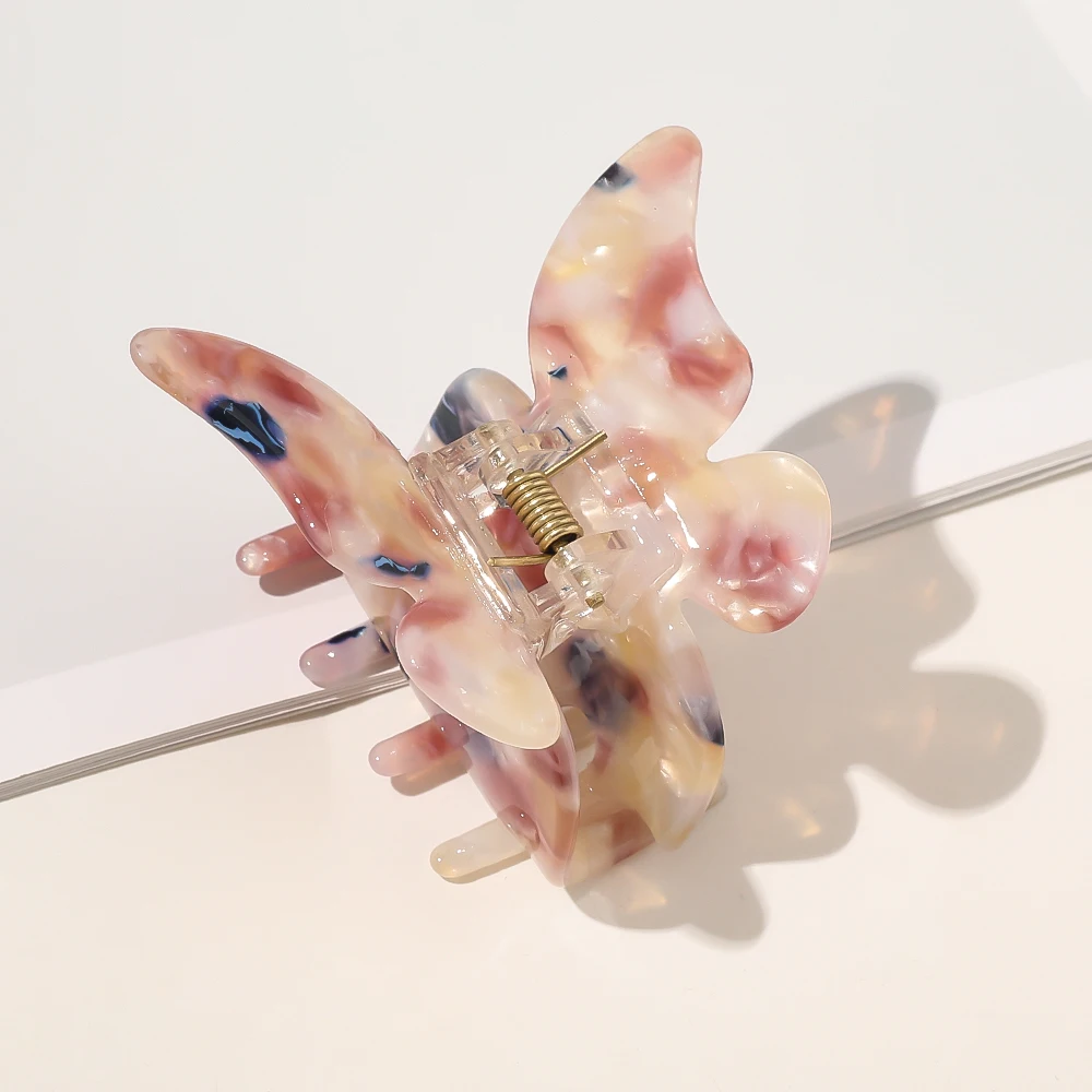 Hot Sale girls acrylic acetate  butterfly hair clip claw hair clips for women claw butterfly