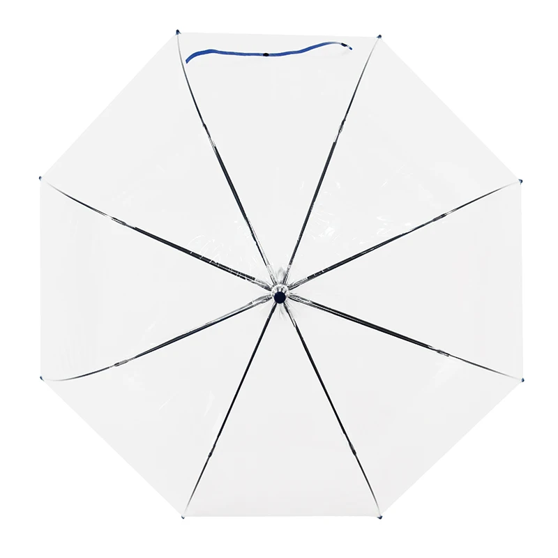 23 Inch Dome Shape Bubble POE See Through Transparent Clear Plastic recycled  Birdcage Umbrella with logo