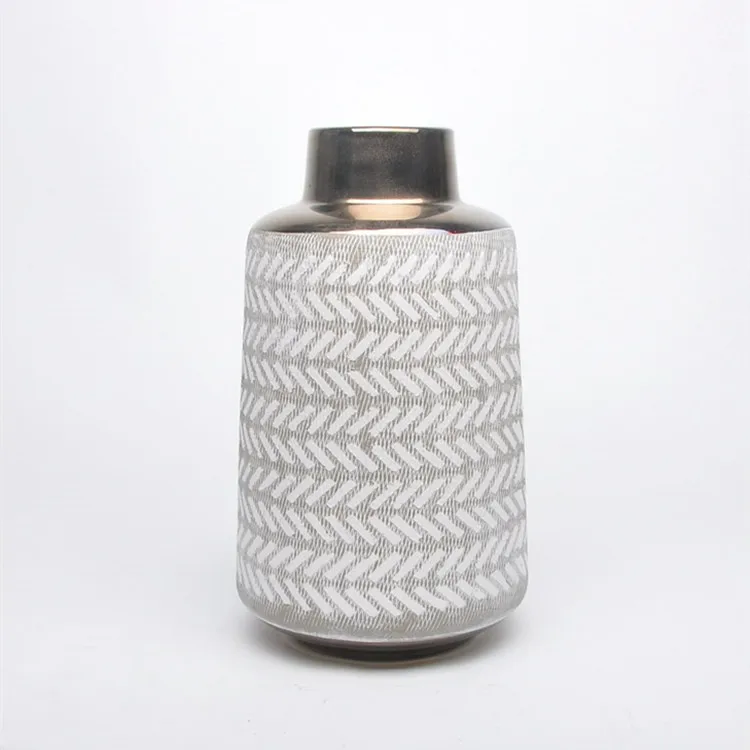 New metallic glaze home decoration accessories modern luxury vases home interior decor for home decor