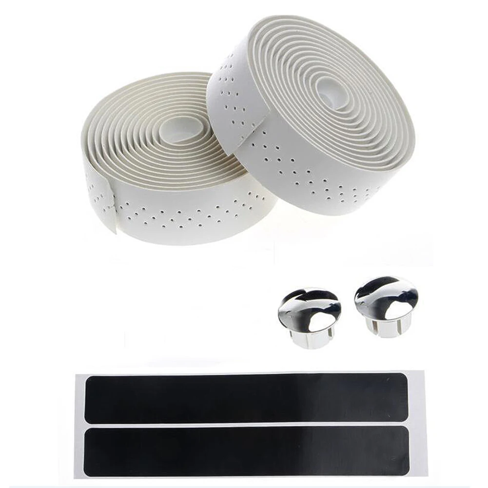 
R3018Y 1 Pair Bike Tape for Handlebar Brown/Black/White/Red Luxury PU Leather Bar Wrapping Tape Fixed Gear/Road Bike Bar Wrap 