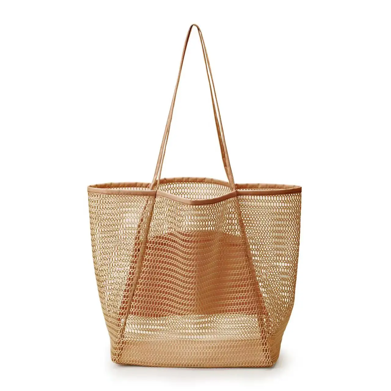 2022 New style Easy Carrying Customized Fashion Outdoor foldable  large Nylon Mesh Beach Tote Bag for women