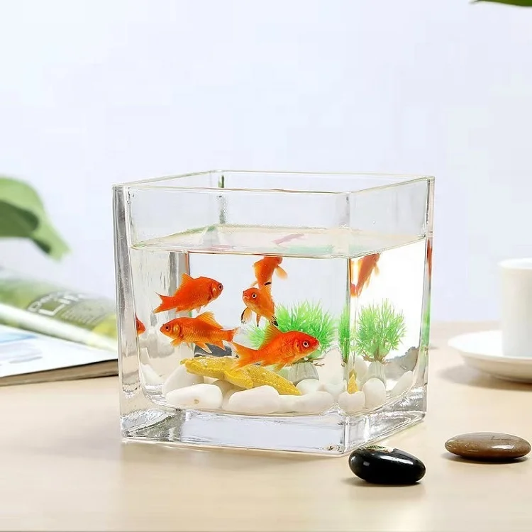 2024 Multi-size Clear Glass Vase Decorative Centerpiece for Home/Cubed Flower Glass Vase