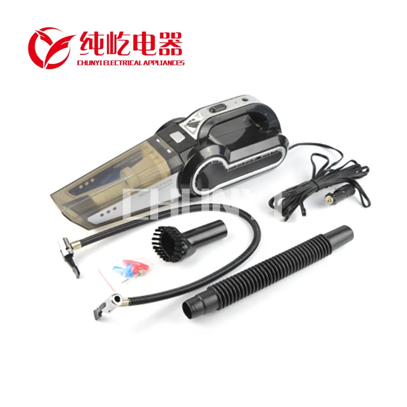 4 in1 Multi-Function Portable Car Vacuum Cleaner with Tire Inflator Pump LED Light Wet Dry Dual Use Vacuum Cleaner