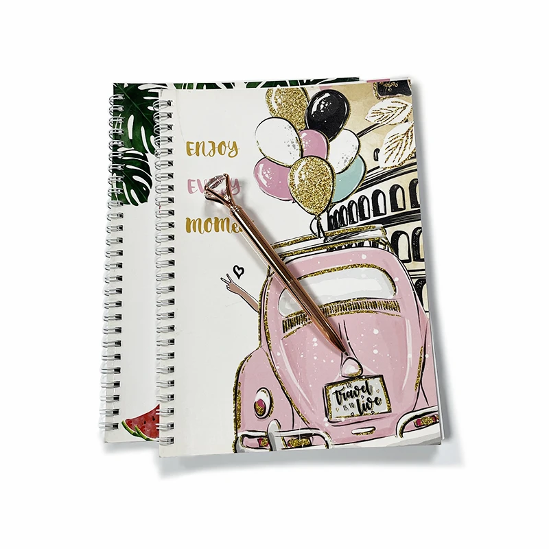 Бесплатный образец спиральный журнал с ручкой школьный блокнот формата А4 студенческий на заказ