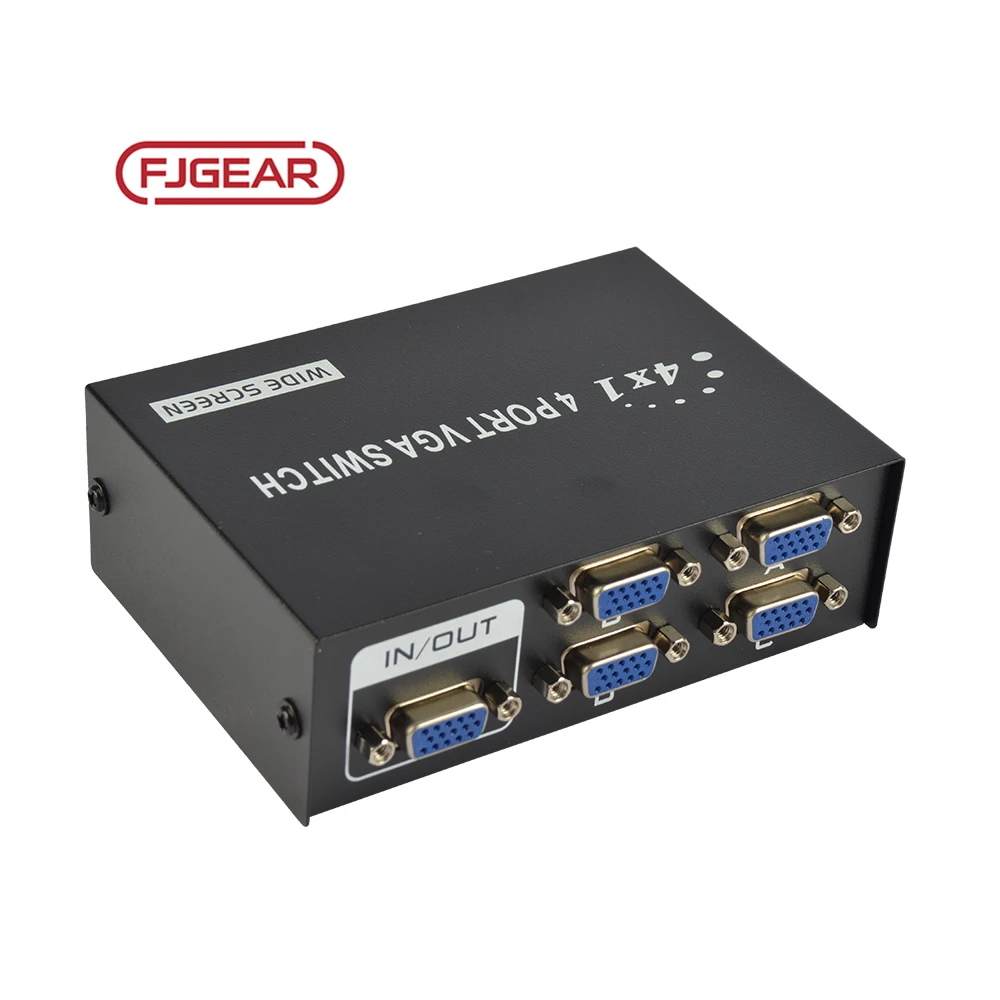 FJGEAR VGA Switch audio 4x1 1080p vga switch 4 in 1 out