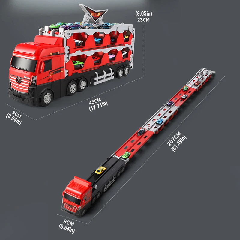 Foldable transformable storage alloy truck model inertia toys kids toys & gifts children car model toys