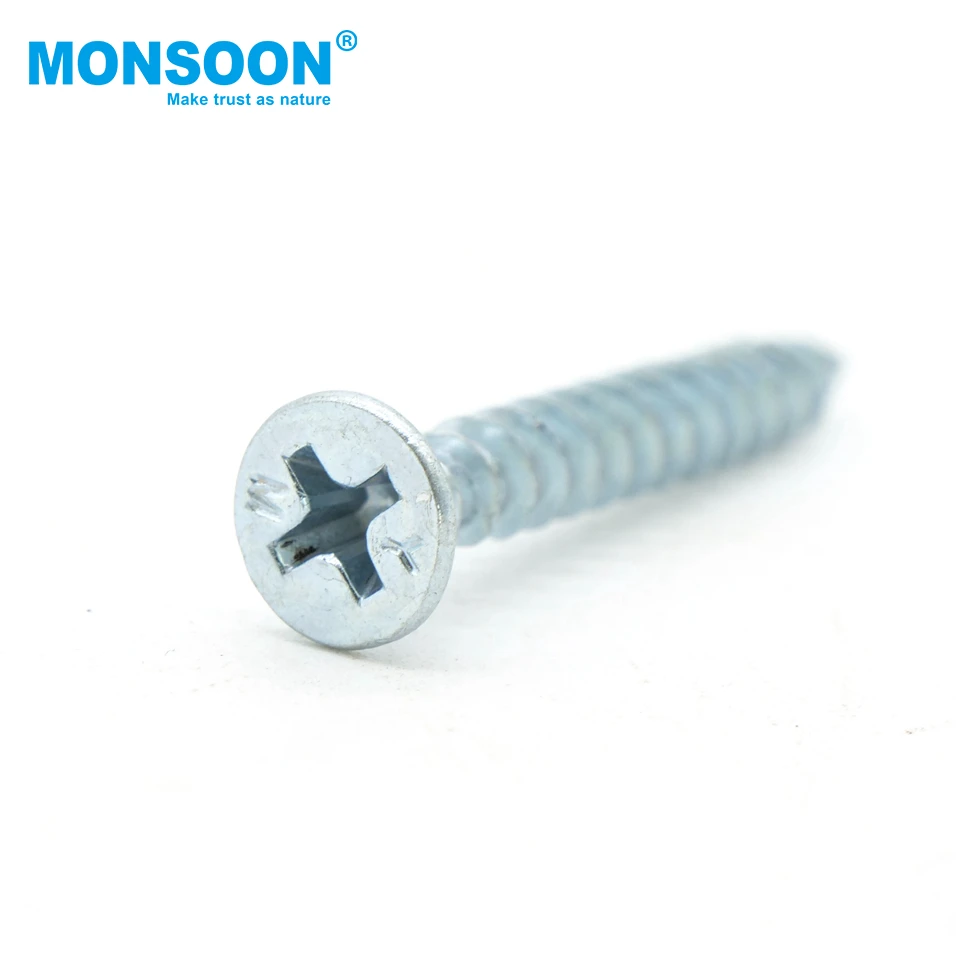 Furniture Cross Self Tapping Flat Double Head Screws Fasteners Tornillo  Wooden Countersunk chipboard screw