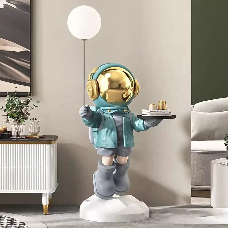 Оптовая продажа скульптура космонавта для декора гостиной смола космический корабль астронавт умный голос и Bluetooth аудио статуя