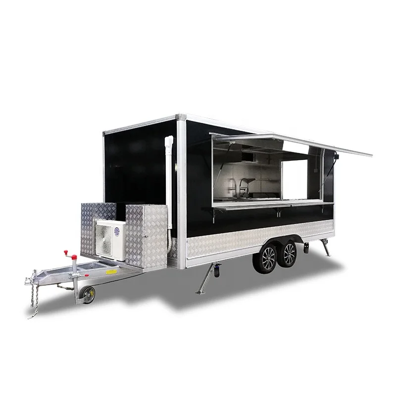 UKUNG OEM customized food truck mobile trailer street cart with shower room private bathroom multifunctional kitchen for sale