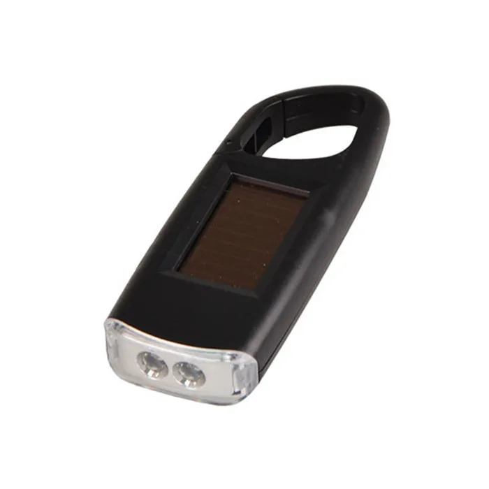 Mini Portable Solar Power LED Keychain Flashlight Useful rechargeable 2 LED Keyring Torch