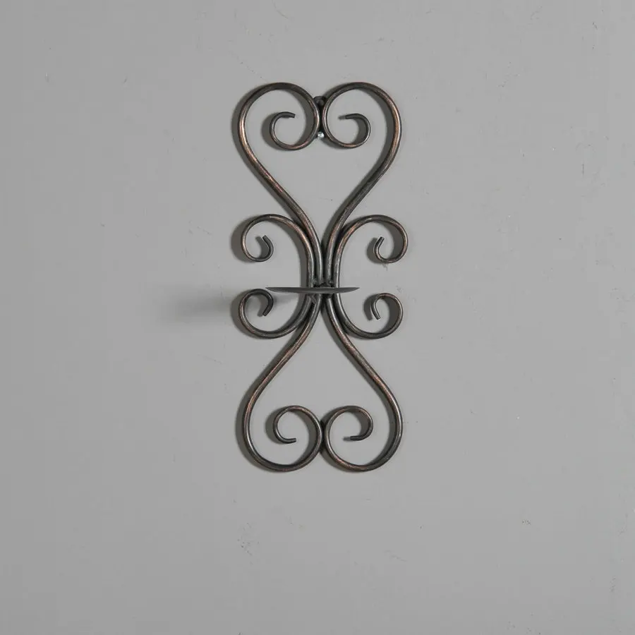 Mayco Antique Wall Black Wrought Iron Wire Metal Candle Holder