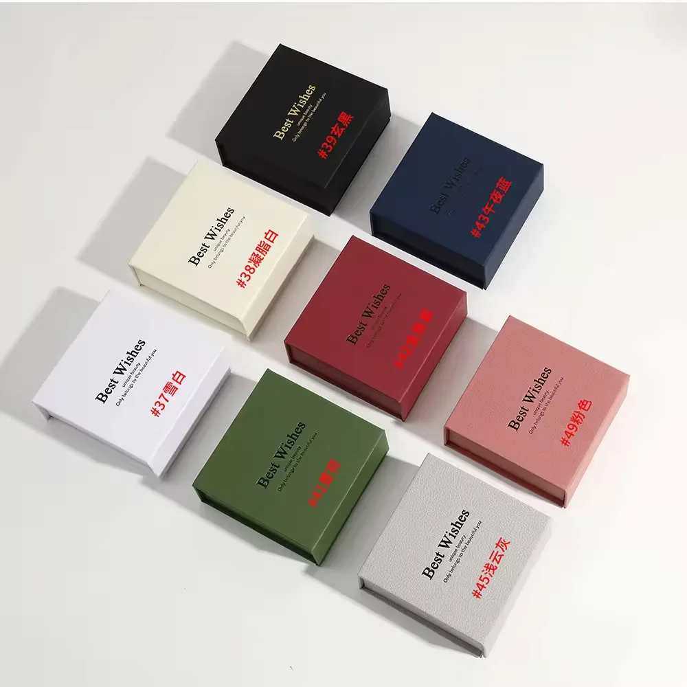 Luxury logo MOQ 50 PCS Wholesale Price Velvet Jewelry Box Packaging Jewelry Box Set Packaging White Jewelry Boxes