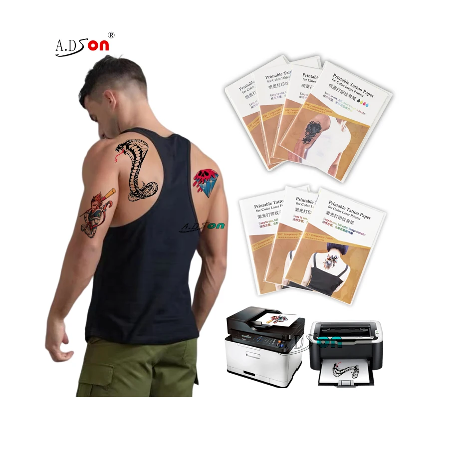 Wholesale Laser Inkjet Temporary Tattoo Paper Set For Arm Wrist Body Art Fake Tattoo Print Papers