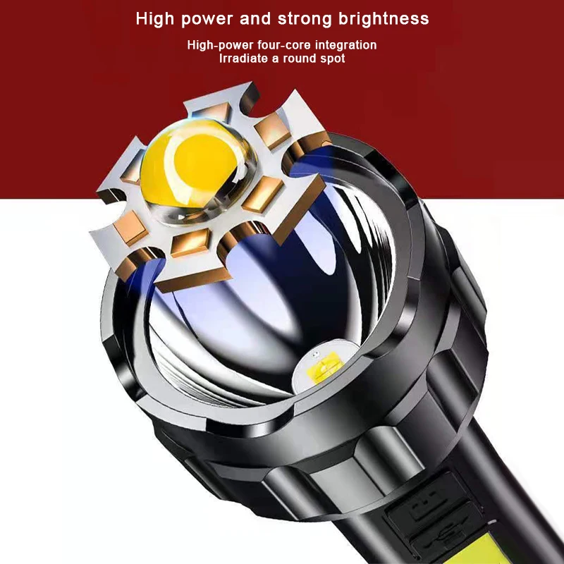 Super Bright Zoom Pocket Small Powerful Flashlight Torch Light LED EDC Mini Flashlight Rechargeable