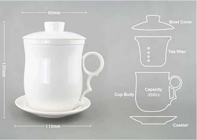 Bandtie Convenient travel office Loose-leaf tea coffee maker accessories & Parts System - Chinese Jingdezhen blue and white cera