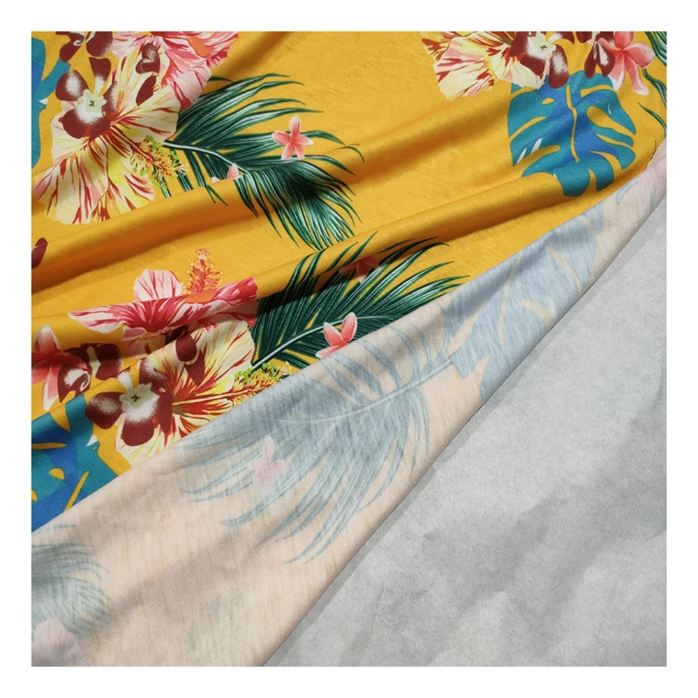 Желтая ткань-Джерси из 100% полиэстера с цифровой печатью