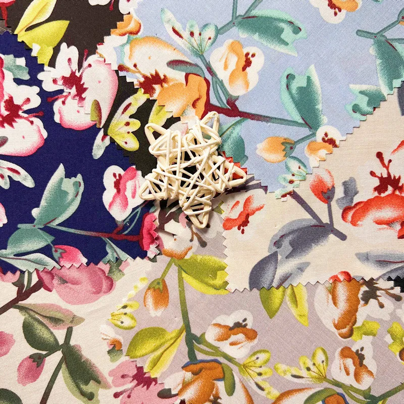 Popular Pattern Customized Digital Floral Printed Spun Rayon 100% Material Fabric