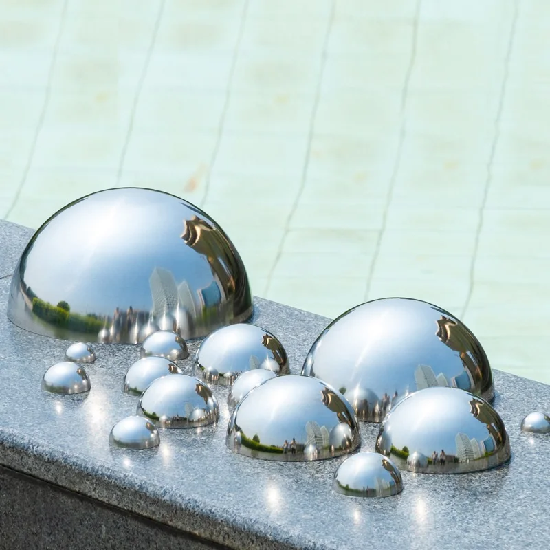 100MM-2000MM Machine Pressure Polished Stainless Steel Hemisphere Half Sphere Half Ball Indoor Outdoor Decoration