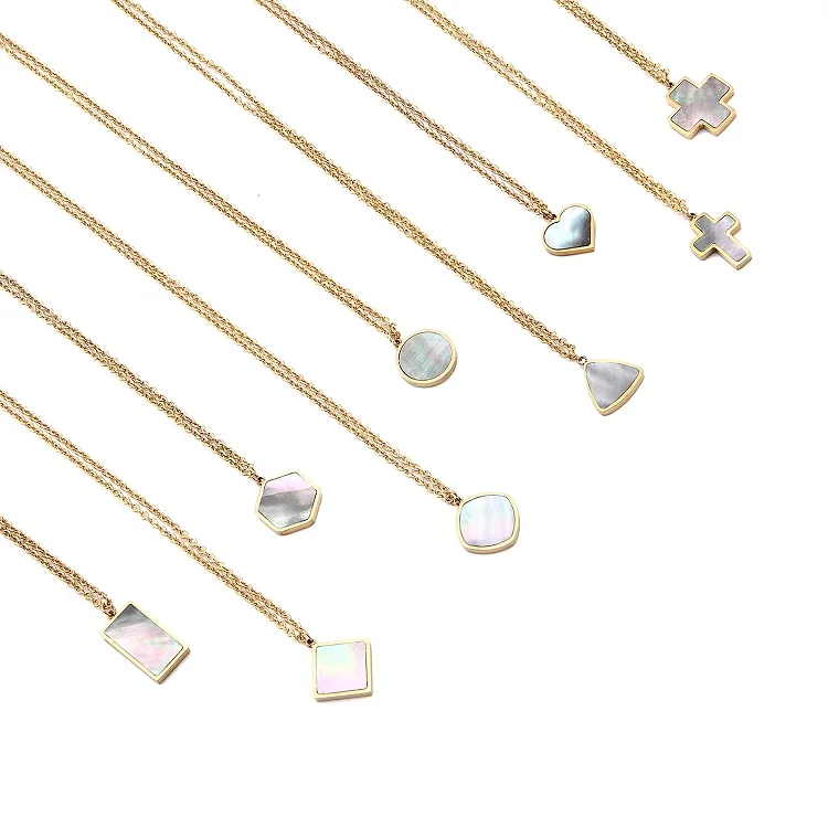 trending religion Stainless steel mother of pearl cross pendant channel africa Necklaces sets jewellery