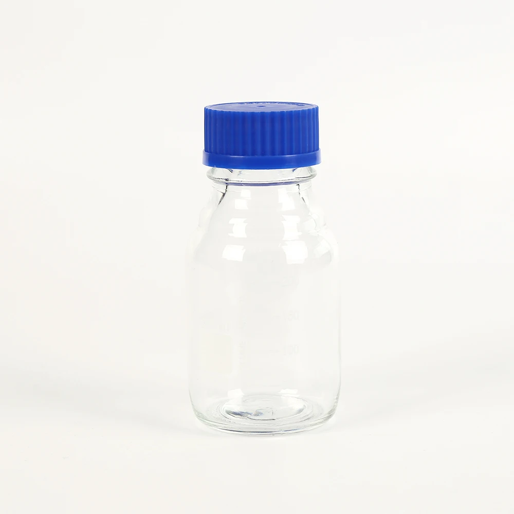 LANJING Boro3.3 Blue Screw Lid Chemical Laboratory Reagent Bottle Uses Glass