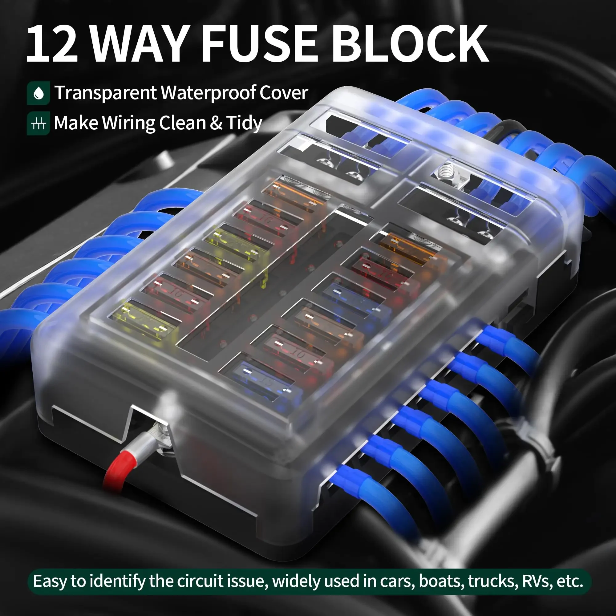 Factory Universal DC Automotive Tractor Car Marine 12 Way 6 Way Blade 12v 24v Auto Fuse Block Fuse Box