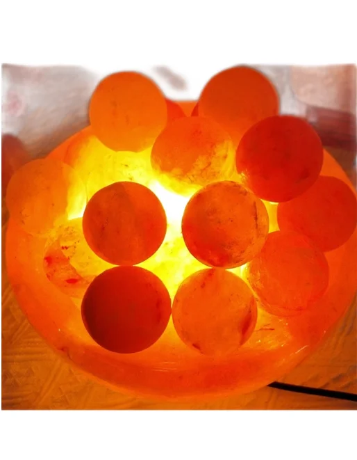 Extra Large  Dimmable Himalayan Fire Bowl Salt Lamp with 20  Balls Premium Quality  Gift Office Home Decor  9 kilos