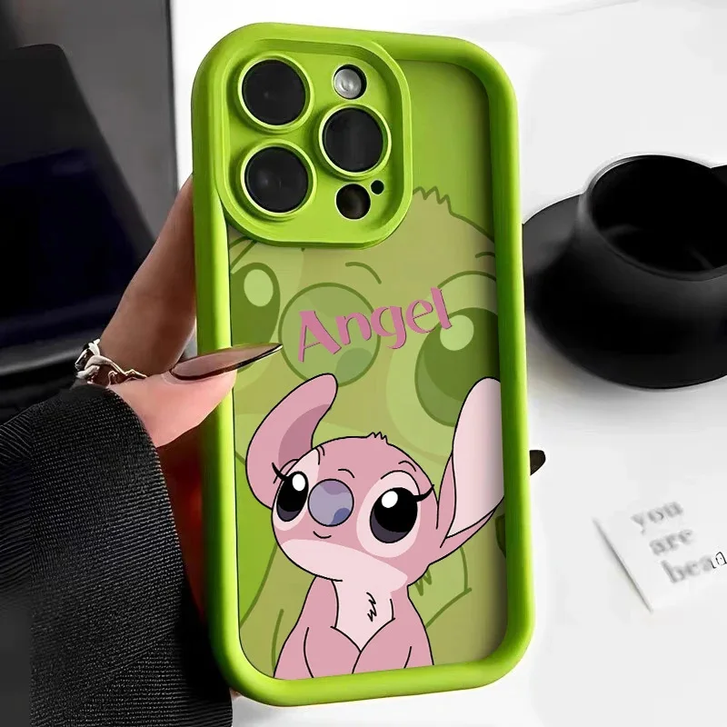 Cute Cartoon character Stitch and Angel drop proof phone case for iphone 15 14 13 12 11 plus/pro/pro max and for phone x/xs/xr