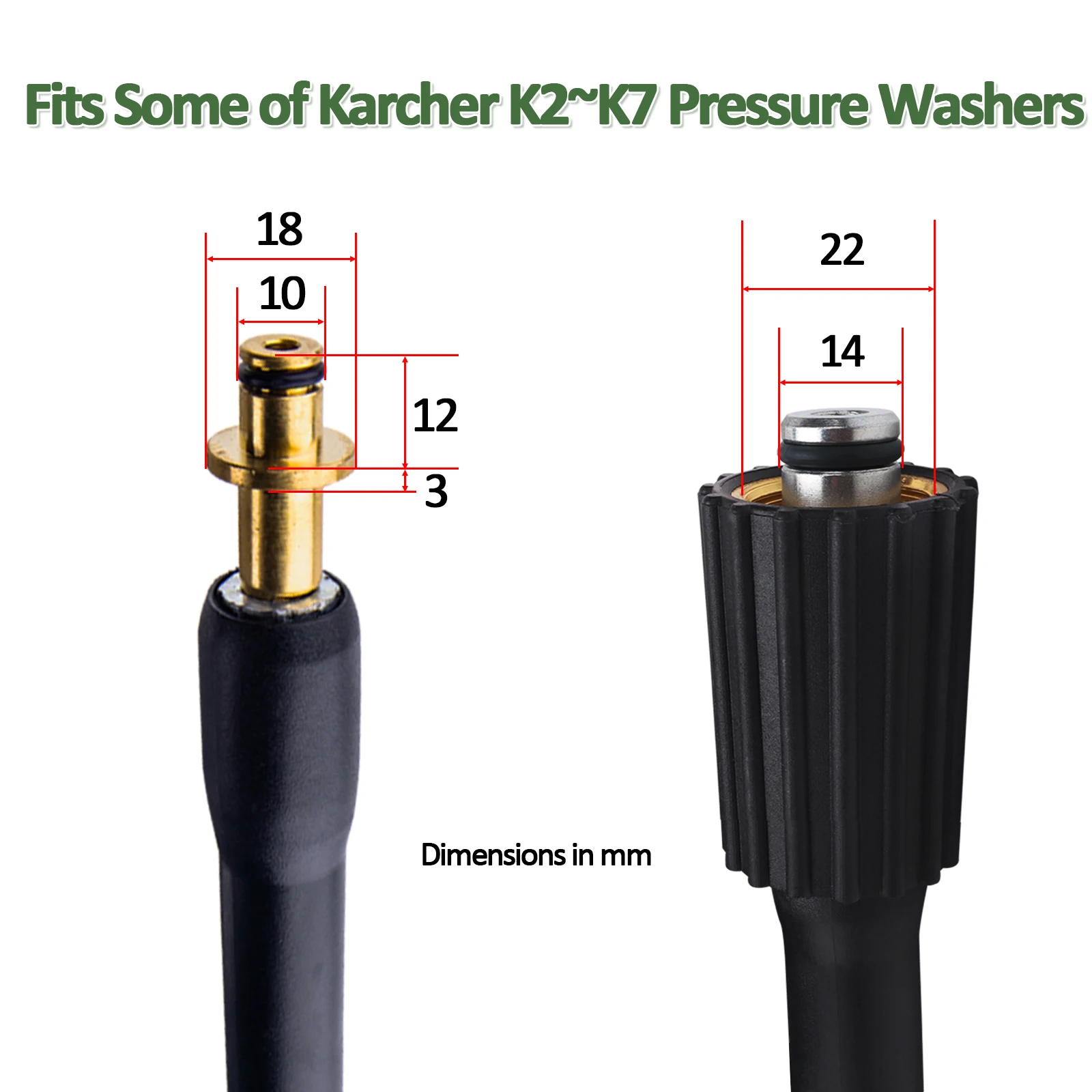 High Pressure Water Cleaning Plastic Hose 180 bar / 2600psi for Karchers K2 K5.20 old High Pressure Cleaner